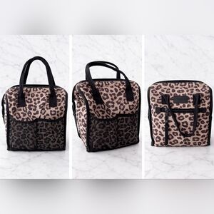 Poppies and Peonies Leopard Print Lunch Bag